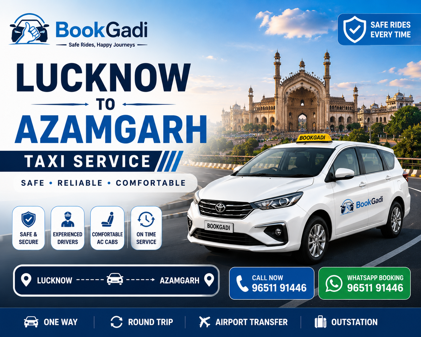 Lucknow to Azamgarh Taxi Service